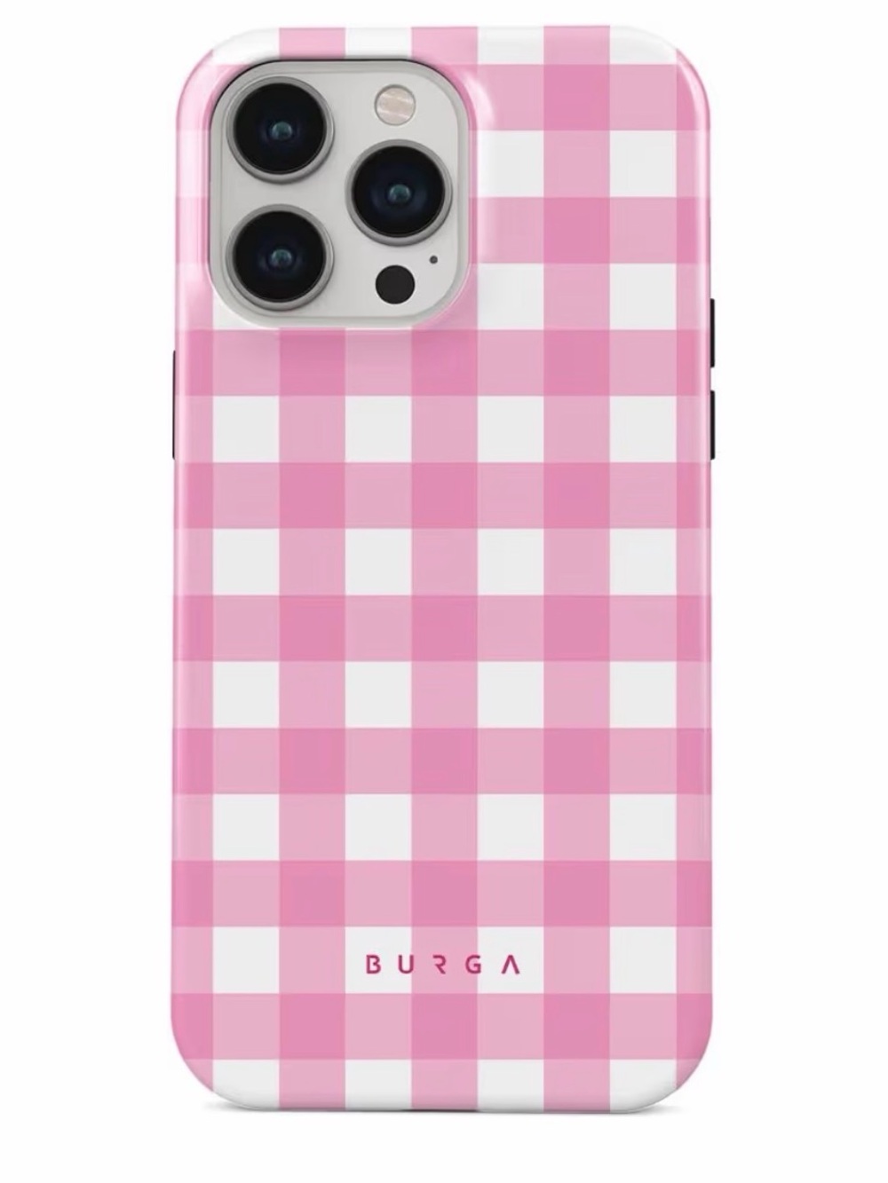 Burga Pink Gingham Check Phone Case - iPhone 13 Pro Max